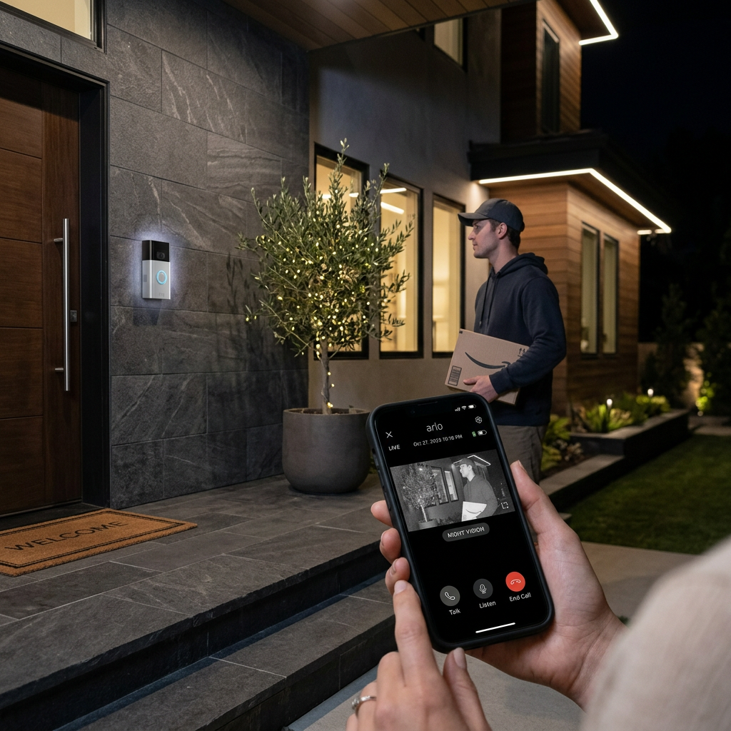 Sonnette Vidéo Connectée Wi-Fi — Vision Nocturne & Détection de Mouvement